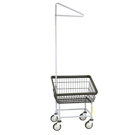 R&B Wire Products Dura-Seven Front Load Wire Laundry Cart with Single Pole Rack 100T91/D7
